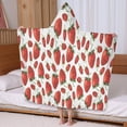 thumbnail image 5 of Strawberry Plants Fruit White Pattern Hooded Bath Towel，60"x35" for Ages 3 To 12 Kids, Quick Dry Lightweight Soft Microfiber Hood Beach Towel Cover Up for Kids, 5 of 7