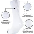 thumbnail image 4 of Lanola Mens 100% Cotton Cushioned Crew Socks, Athletic Performance Moisture Wicking Work socks，5-Pack（White）, 4 of 7