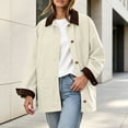 thumbnail image 6 of HBGVBA Womens Casual Button Up Jackets Corduroy-Trimmed Barn Jacket Collared Long Sleeve Loose Outerwear with Patch Pockets, 6 of 6