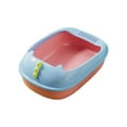 thumbnail image 3 of Caja de arena para gatos Bandeja de arena para mascotas Retrete profundo Fácil limpieza Sartén grande Orinal Inodoro para s Hámsters Gatitos Base Rosa 42X28X16CM Yinane Bandeja de arena para gatos, 3 of 8