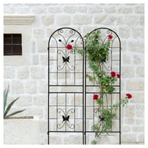 Metal Garden Trellis 2 Pack - 71"x19.7" Rustproof Plant Trellis for Climbing Plants - Outdoor Flower Support - Black