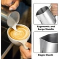 thumbnail image 3 of Milk Frothing Pitcher, 12 oz Stainless Steel Espresso Latte Cup, Steamer Froth Pitchers Milk Jug Cup, Milk Frother Cup, Espresso Machine Accessories Barista Tools Jug for Coffee with Latte Art Pen, 3 of 8