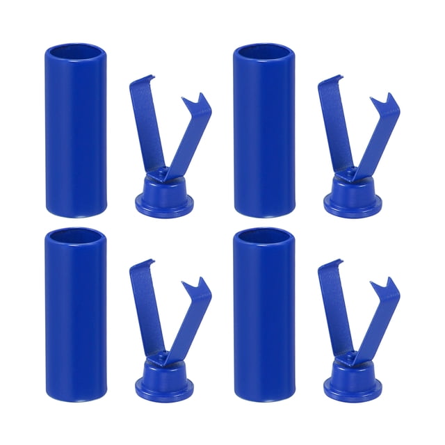 Puntas de cordones de metal, 4 piezas de cabezales de cordones, puntas cilíndricas de reemplazo para cordones (azul zafiro)
