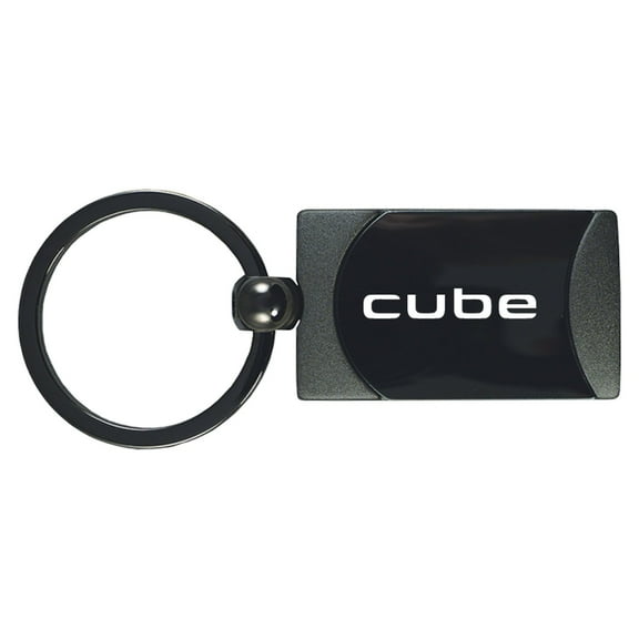 Nissan Cube Two-Tone Rectangular Key Chain (Gun Metal)
