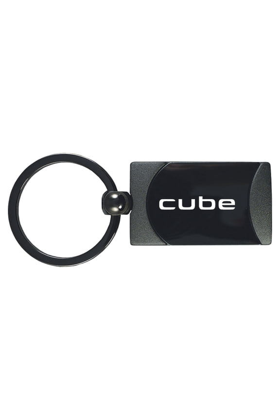 Nissan Cube Two-Tone Rectangular Key Chain (Gun Metal)