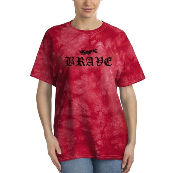 Japanese Dragon Brave Slogan Tie Dye Crystal Women -Image by Shutterstock, Female Medium