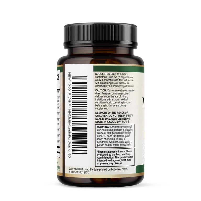Multivitamin for Women with Vitamins A, C, D, E, B6, B12, Zinc, Calcium & Magnesium, Womens Daily Multi Vitamin Multimineral Supplement for Bone