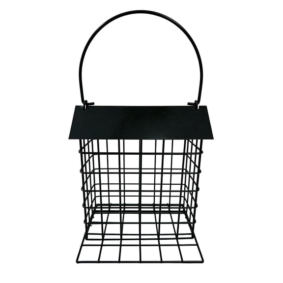 Suet Feeder for Outside Hanging, Metal Suet Cake Holder Squirrel Proof, Weatherproof Bird Feeders for Wild Birds Woodpecker, Single Suet Cage for Outdoor Garden