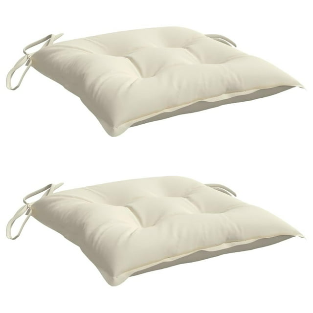 Cojines para silla VidaXL, color blanco crema, 2 unidades, tela Oxford