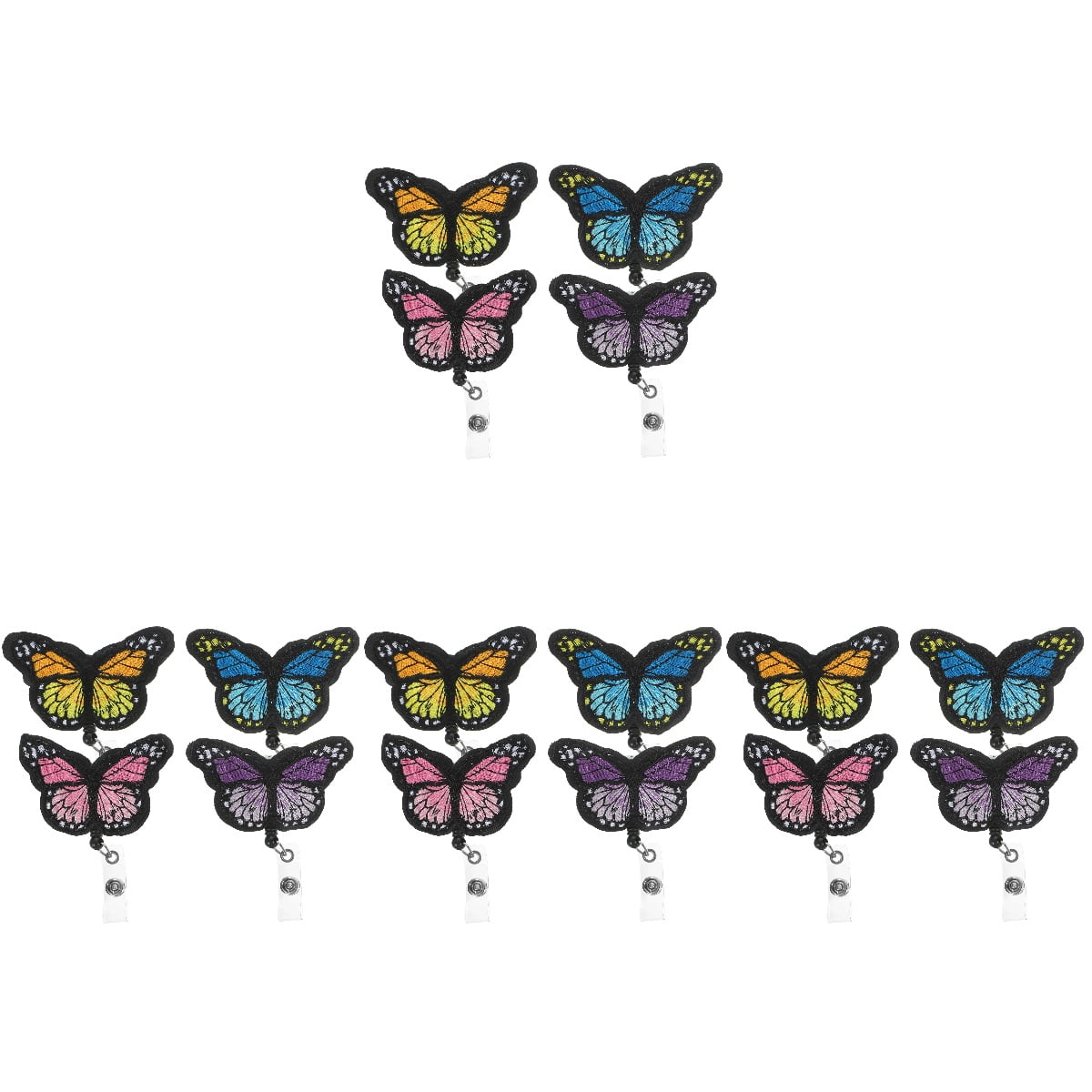 unbranded 16 Pcs  Practical Badge Holders Butterflies-Shaped Cards Buckles Id Cards Clips Adorable Badge Clips