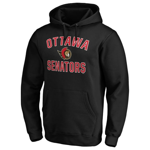 Men's Black Ottawa Senators Victory Arch Fitted Pullover Hoodie