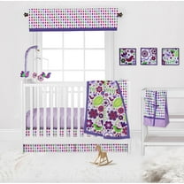 Bacati - Botanical 10pc Nursery in a Bag Bedding Set, Purple