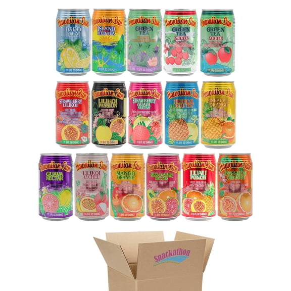 Hawaiian Sun Drinks, All Flavors, 1 Can per Flavor, Total 16 Cans