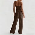 thumbnail image 5 of Women's 2 Piece Matching Lounge Sets Camisole Crop Tops Wide Leg Pants 2026 Summer Airport Outfits, 5 of 9