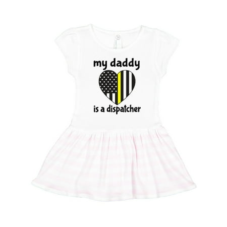 

Inktastic Dispatcher Dad Emergency Gold Line Flag Gift Toddler Girl Dress