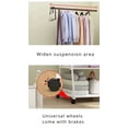 thumbnail image 6 of Clothes Rack on Wheels,Stainless Steel Rolling Garment Rack with 2-Tier Storage Shelves and 2 Coat Hooks for Shoes,Clothing,bag Portable Garment Laundry Rack For girls, 6 of 11