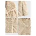 thumbnail image 4 of Women'S Faux Fur Coat Faux Fur Jacket Long Sleeve Lapel Furry Winter Jackets Parka Short Coat Khaki M, 4 of 5