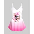 thumbnail image 1 of Top Sin Mangas de Talla Grande con Estampado de Flores Degradados Rosegal  Camisetas sin mangas de talla grande, 1 of 5