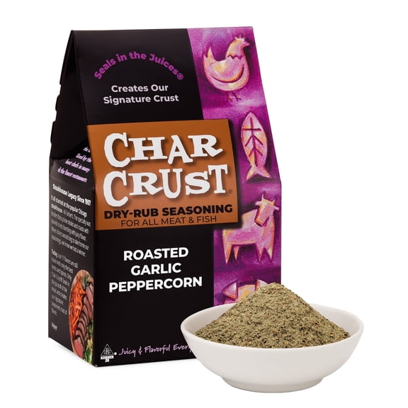 Char Crust Seasoning, Roasted Garlic Peppercorn, 4-Ounce (Pack of 6)