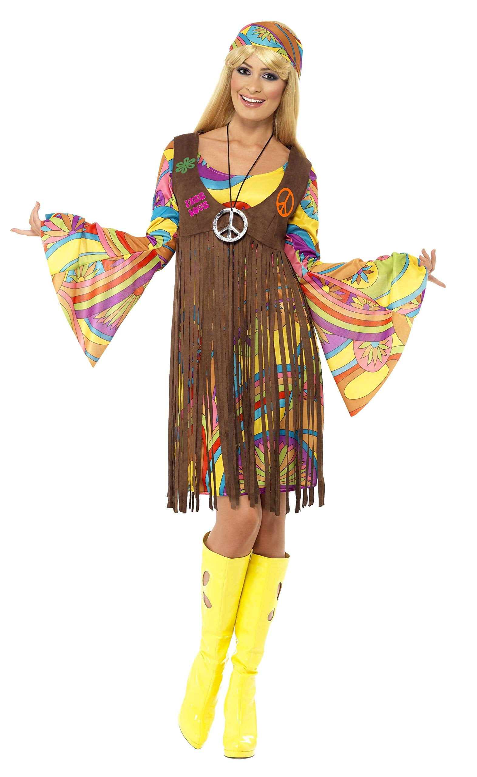 Mens 60s Tie Dye Top And Flares Hippy Hippie Fancy Dress Costume Groovy 70s Outfit Kostüme En6897087