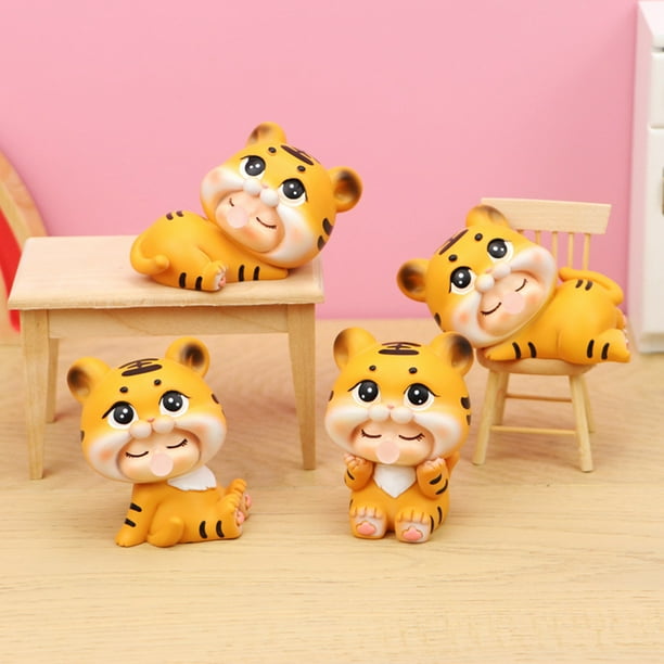 Gwong Decoración hogareña Tiger estatua exquisita mano de obra multifuncional resina dibujos animados en miniatura adorable tigre figurilla decoración para el hogar Gwong 21083786