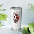thumbnail image 6 of Floral Personalized Initial 'V' 20oz Tumbler for Women, Custom Coffee Travel Mug with Lid, Flower Art Stainless Steel Cup, Birthday Present, Wedding Keepsake, 6 of 6