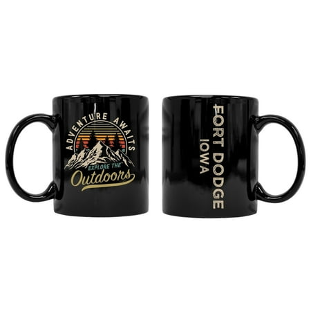 

Fort Dodge Iowa Souvenir Adventure Awaits 8 oz Coffee Mug 2-Pack