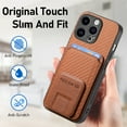thumbnail image 5 of Allytechgroup Cards Holder Back Case for iPhone 15 Pro Max, Vintage PU Leather TPU Shockproof Slim Kickstand Anti-Drop Protective Wallet Phone Case Cover for Apple iPhone 15 Pro Max, Brown, 5 of 8