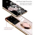 thumbnail image 5 of Designed for Samsung Galaxy S21 Ultra 5G Case 6.8 in 2021, Soft Silicone TPU Edge Plating Finger Ring Holder Kickstand Shockproof Protective Bumper Cover - Beige, 5 of 14