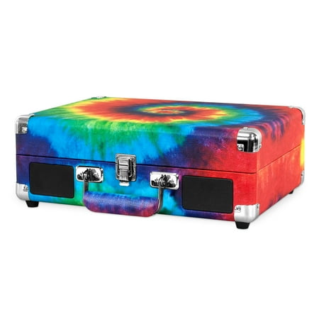 Victrola The Journey Bluetooth Suitcase Record Player with 3-speed Turntable (Tie Dye)