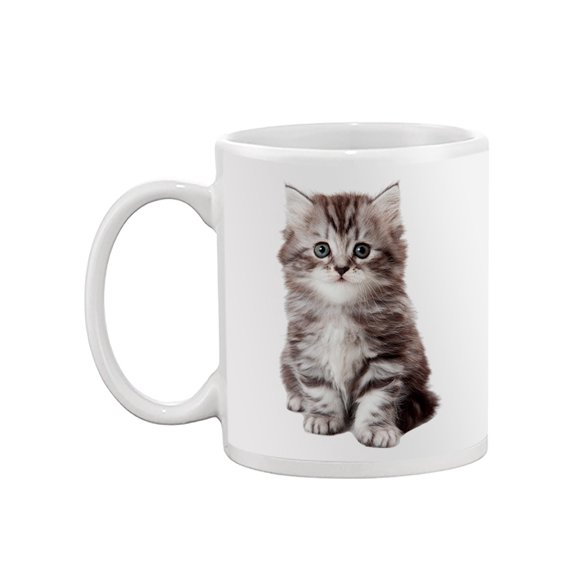 A Grey Kitten Sitting. Mug  -Image by Shutterstock,