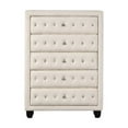 thumbnail image 4 of Monica 5PC Velvet Full Bedroom Vanity Set in Cream, 4 of 15