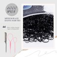 thumbnail image 2 of Marcoido Black Hair Rubber Bands,1500pcs Black Big Bands Hair Elactics with Hair Loop Styling Tool Set 2Pcs Braid Tools 1Pcs Rat Tail Comb For Men Women Girls Kids.(Black medium), 2 of 8