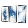 thumbnail image 3 of Designart "Ethereal Bliss Blue Watercolor II" Abstract Painting Framed Wall Art Set Of 3 - Gold Modern Frame Canvas Set For Living Room Decor, 3 of 6