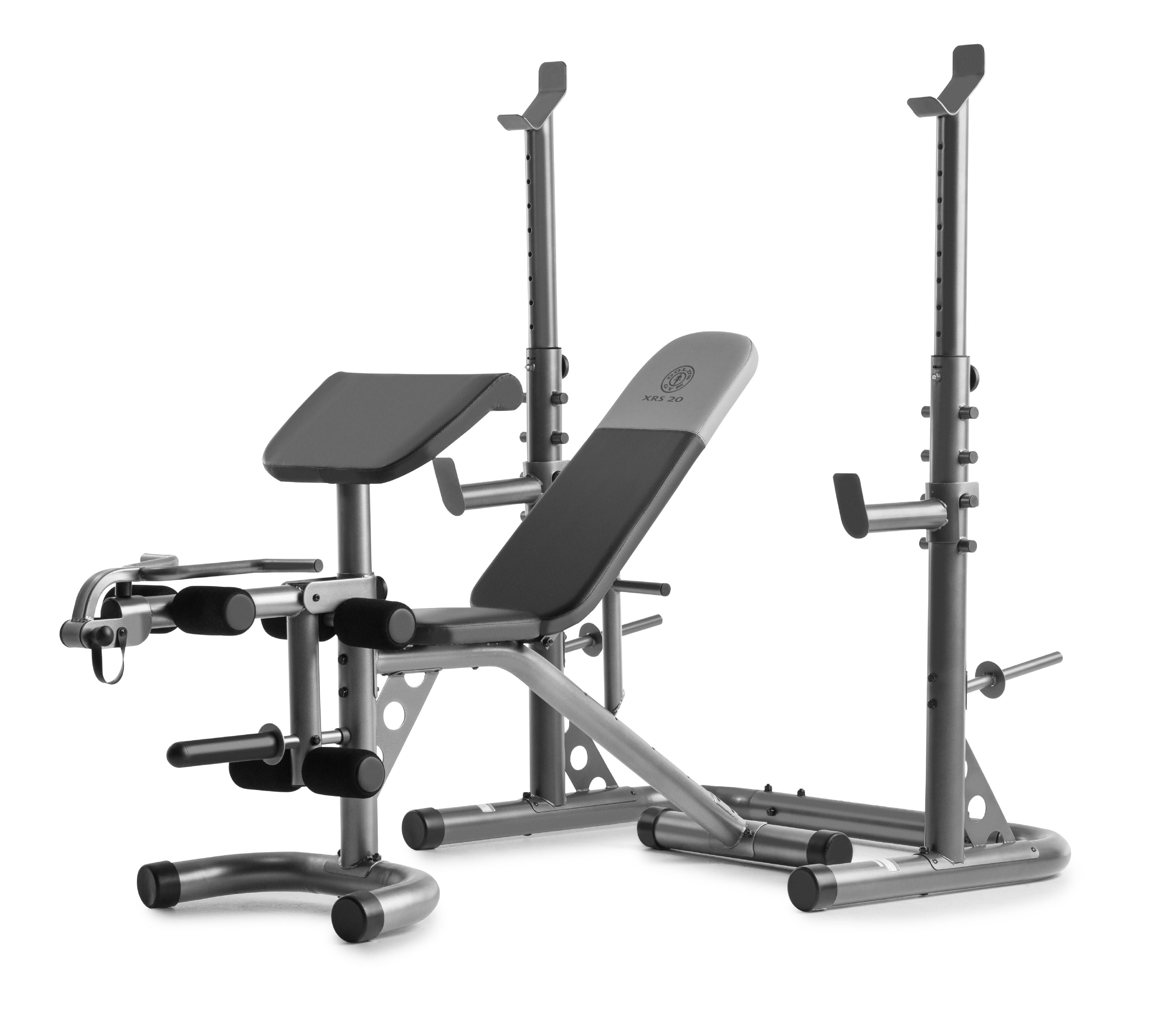 Golds Gym XRS20 Olympic Workout Weight Bench Squat Rack 