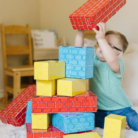 Melissa & Doug Extra-Thick Cardboard Building Blocks - 24 Blocks in 3 Sizes - FSC Certified