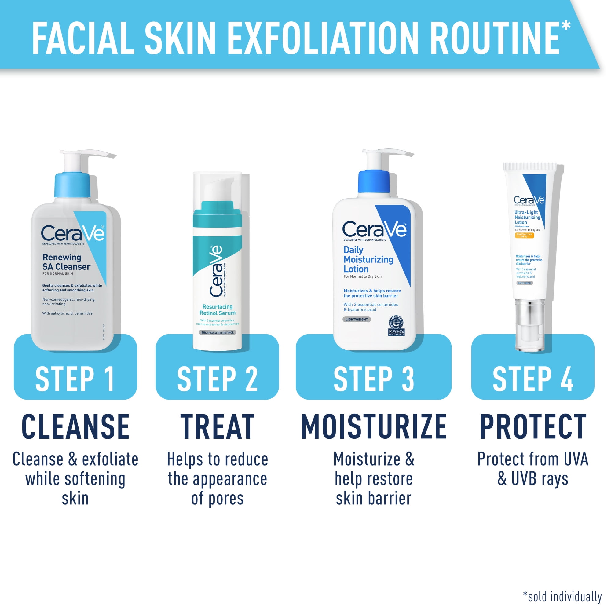 CeraVe Gentle Facial Cleanser, Fragrance-Free, Exfoliating