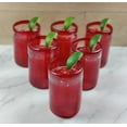 thumbnail image 5 of Dos Sueños  Hand Blown Mexican Drinking Glasses - Set of 6 Red Rim Drinking Glasses (14 oz each), 5 of 9