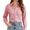 Red, variant on CBASIHI Womens Plaid Button Down Shirts- French Style Collared Lightweight Casual Trendy Loose Fit Tops Blue Size S-2XL