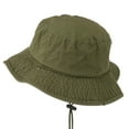 thumbnail image 2 of Big Size Washed Bucket Hat with Chin Cord - Olive XL-2XL, 2 of 5