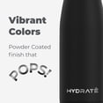 thumbnail image 2 of HYDRATE Carbon Black Stainless Steel Water Bottle - 500ml - BPA Free, Insulated, Reusable - 24 Hours Cold & 12 Hours Hot, 2 of 5