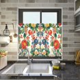 thumbnail image 4 of Yayeee Kitchen Curtains Tier Pair Light Filtering 27"x36" Rod Pocket Short Cafe Window Panel, Colorful Flowers Pattern, 4 of 7