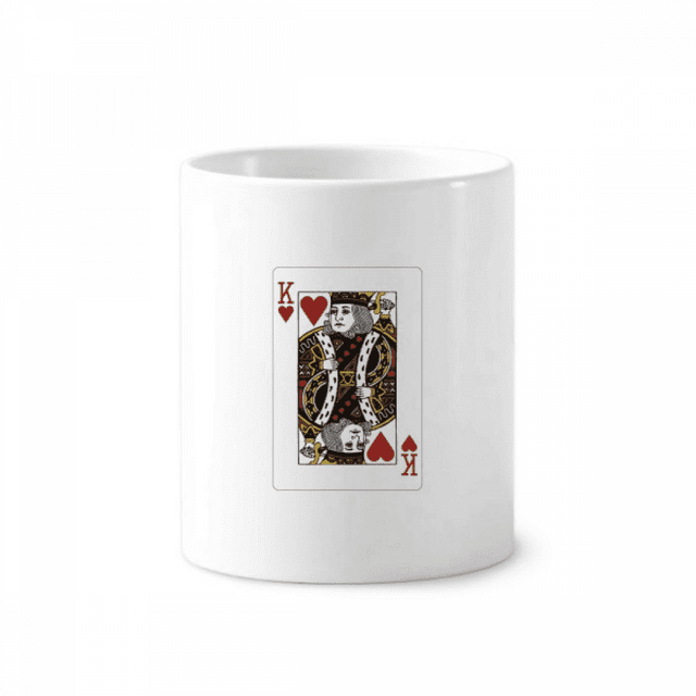 Tasse à Crayons avec Motif de Cartes à Jouer et Porte-Stylo à Brosse à Dents