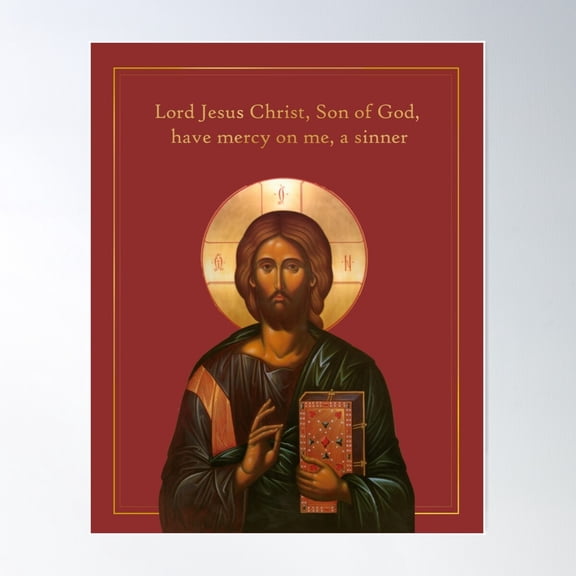 Jesus Prayer Icon Eastern Orthodox Church Poster Wall Art, Modern Wall Decor For Living Room Bedroom, 24x36 UNFRAMED