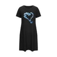 thumbnail image 5 of Sakmal Moomoo House Dress for Women Heart Short Black Lightweight Nightwear Butterfly Print Short Sleeve Nightgowns for Women, 5 of 7