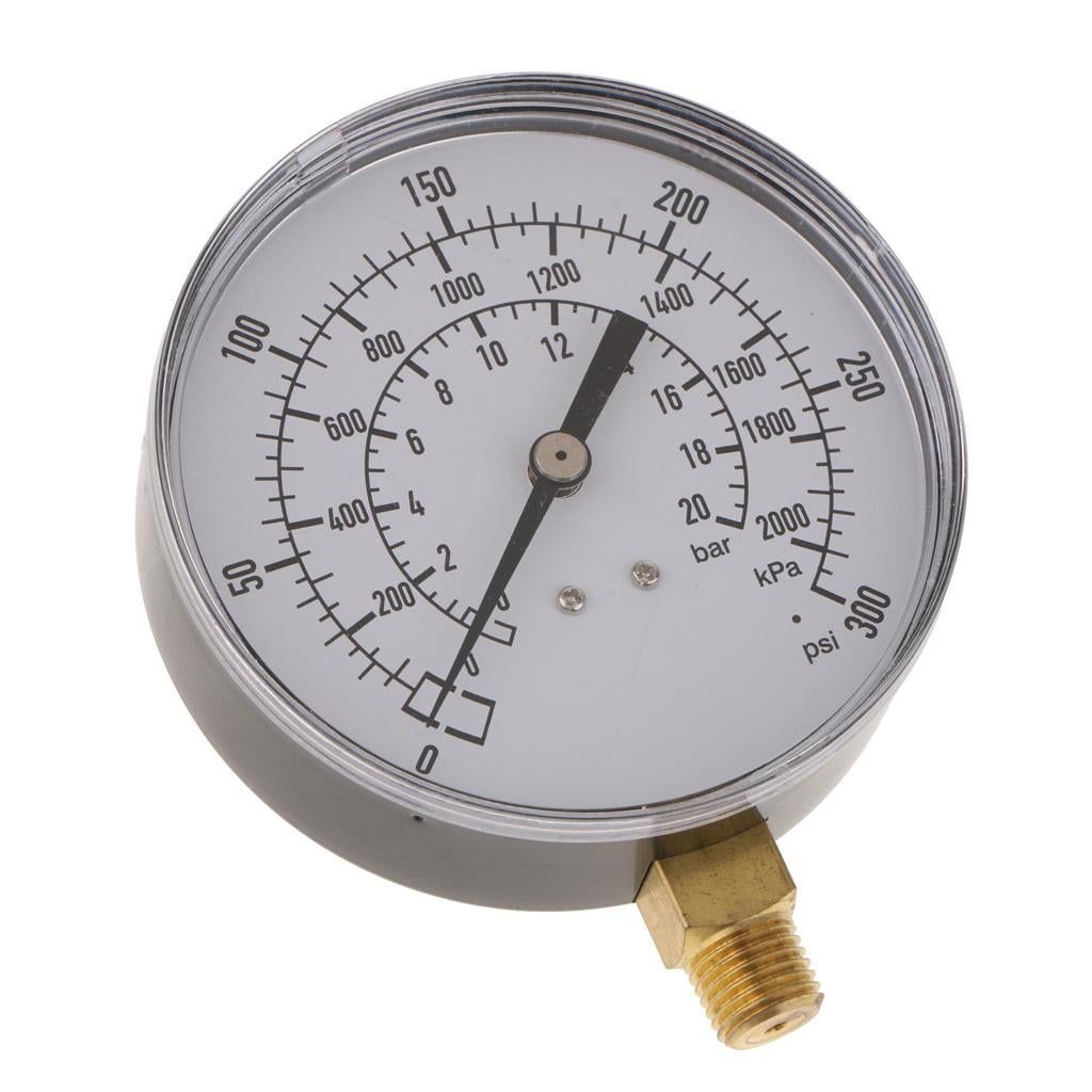 0-300psi 0-20bar 2000kpa Pressure Gauge Manometer Water Air Oil New 