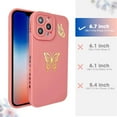 thumbnail image 4 of for iPhone 13 Pro Max Case for Women Girls Cute, Gold Plated Butterflies Soft Shockproof, Full Camera Lens Protective Phone Cases for iPhone 13 Pro Max 6.7 inch- Pink, 4 of 6