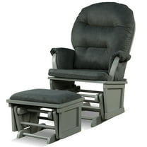 Gymax Gilder Rocking Chair with Ottoman, Dark Grey