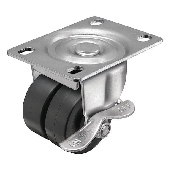 Shepherd Hardware Plate Caster,Swivel,Polyolefin,2 13/16"H C0020120ZN-POS01(KK)B