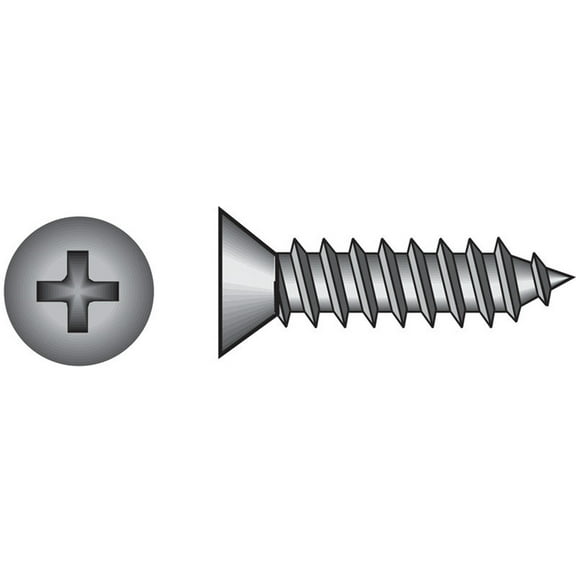 Hillman 823518 12 x 1.25 in. Phillips Flat Head Sheet Metal Screw Stainless Steel - Box of 100